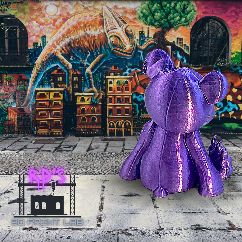 SCARE BEAR (PURPLE) WITH SECRET COMPARTMENT 3D PRINTED FIGURE