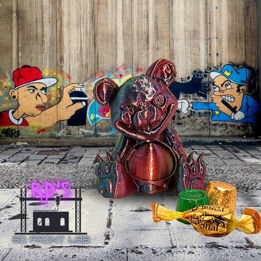 SCARE BEAR (PURPLE-BLUE) WITH SECRET COMPARTMENT 3D PRINTED FIGURE