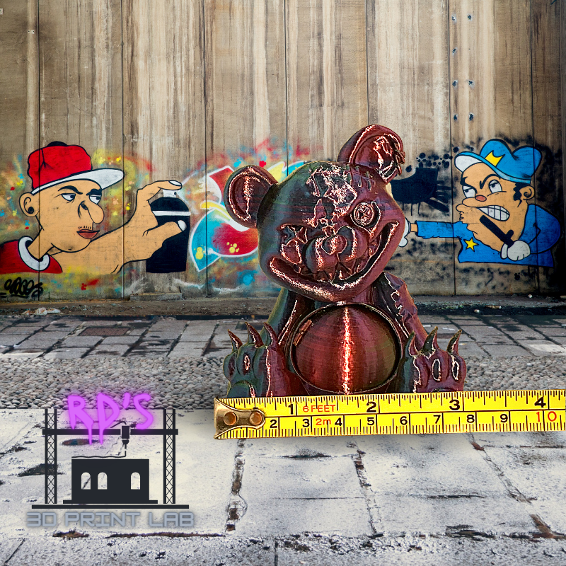 SCARE BEAR (PURPLE-BLUE) WITH SECRET COMPARTMENT 3D PRINTED FIGURE