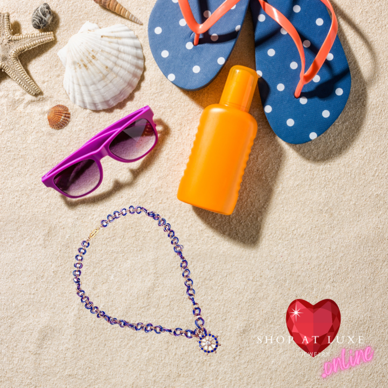 Pave Ship's Wheel Resort Wear Necklace