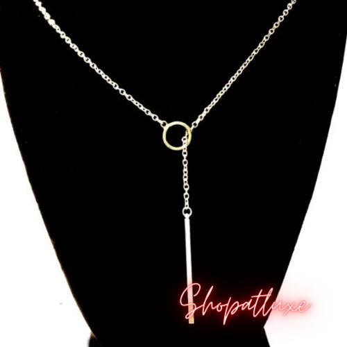 Silver Bar Discreet Day Lariat Necklace