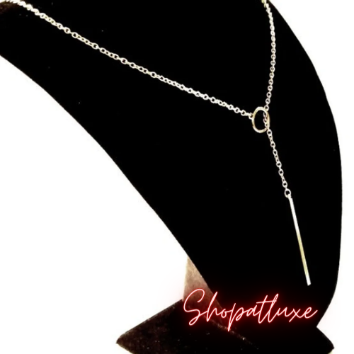 Silver Bar Discreet Day Lariat Necklace