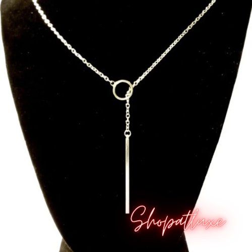 Silver Bar Discreet Day Lariat Necklace