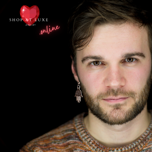 Silver Hamsa Hand Charm Earrings