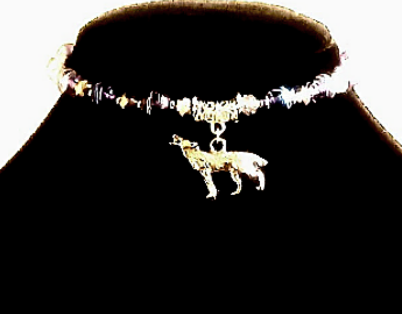 Silver Wolf Crystal And Glass Bracelet