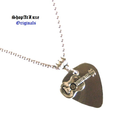 Hippie Ukulele Guitar Pick Necklace