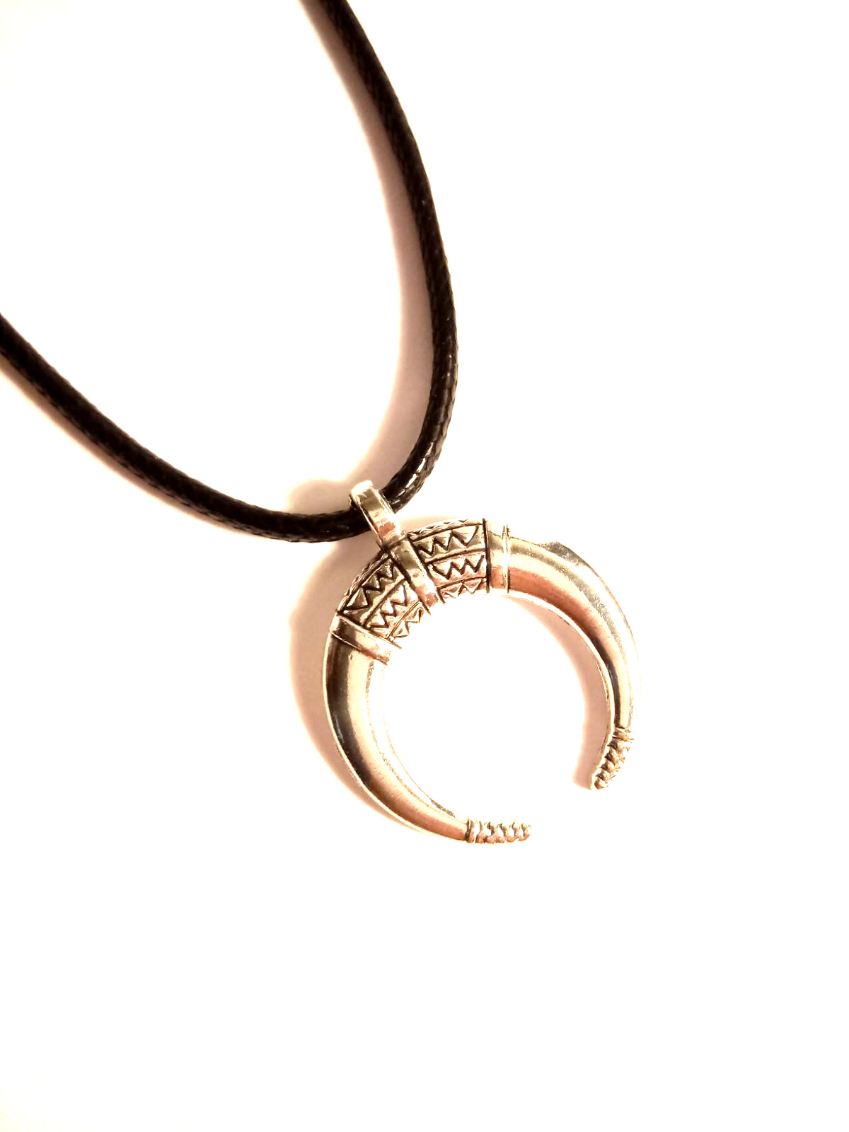 Viking Odin Horn Moon Leather Choker