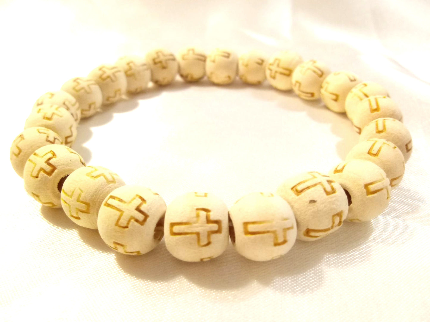 Inked Wooden Cross Minimalist Bracelet