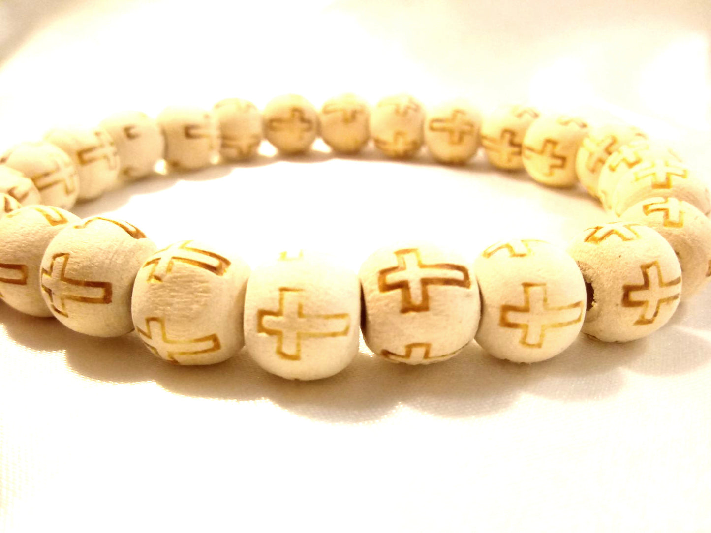 Inked Wooden Cross Minimalist Bracelet