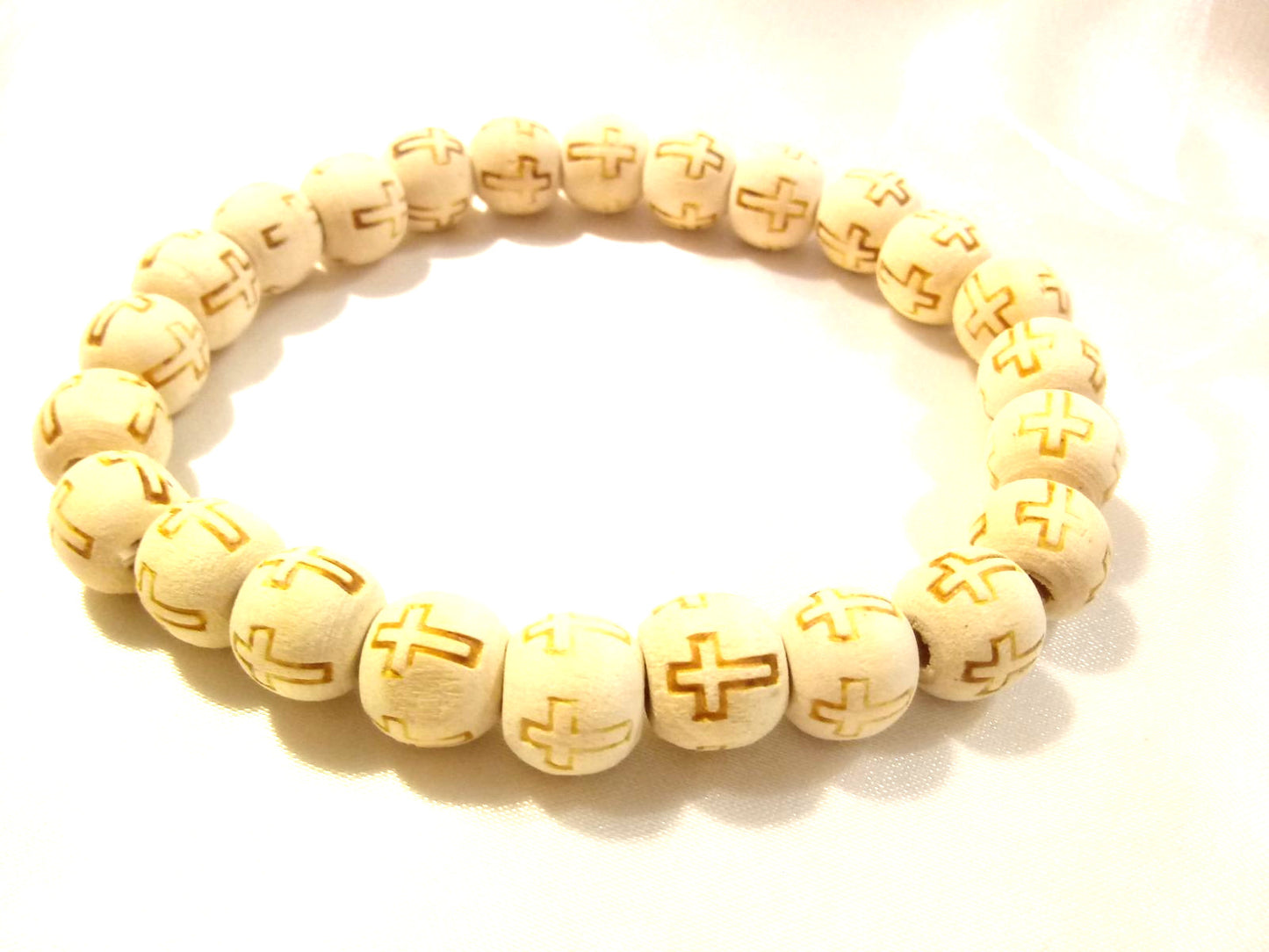 Inked Wooden Cross Minimalist Bracelet