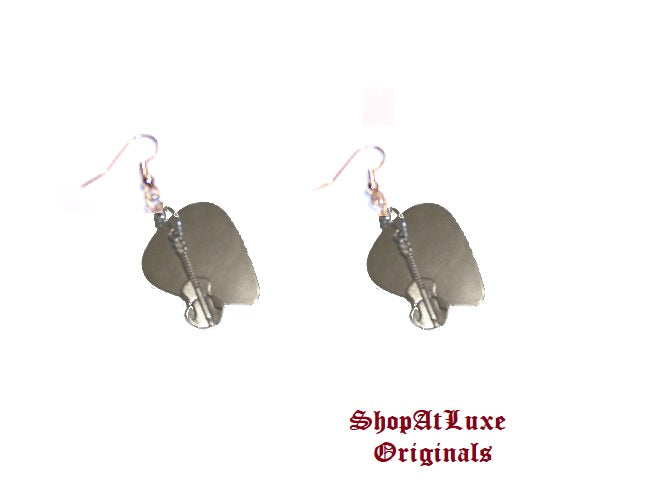 Steel Guitar Pick Earrings