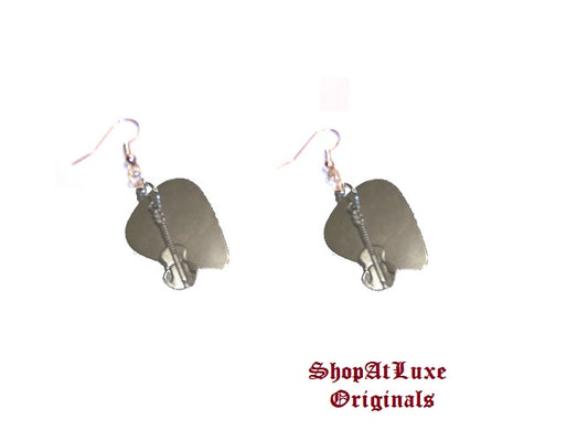 Steel Guitar Pick Earrings