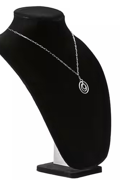 Surgical Steel Multi Ring Pendant Necklace