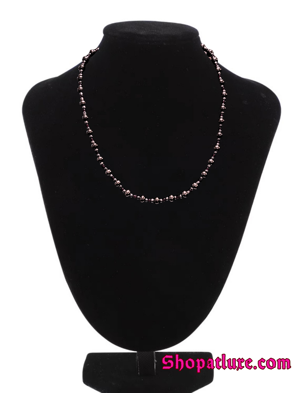 Genuine Hematite Hand Beaded Necklace