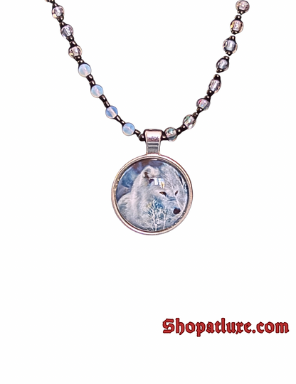 White Wolf Moonstone Necklace