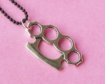 Brass Knuckle Duster Necklace