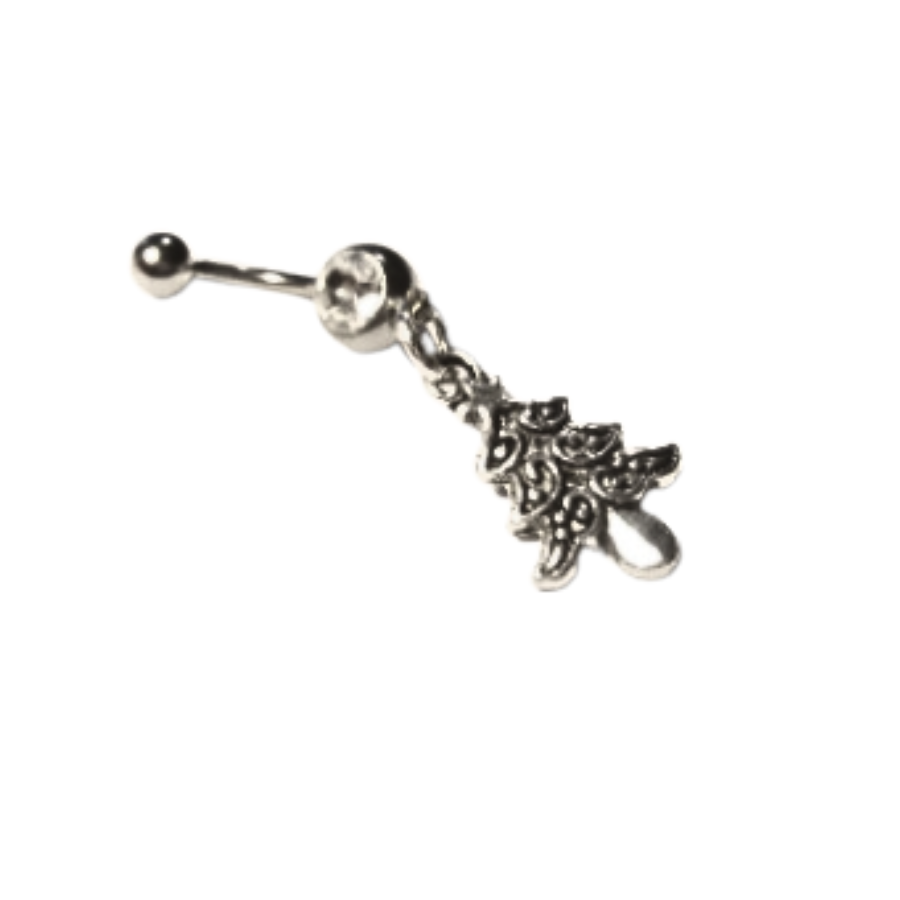 14g S Steel Holiday Tree Belly Ring