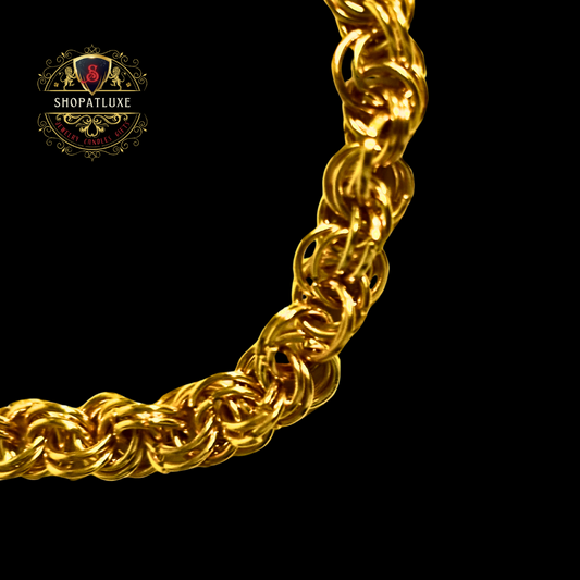 14kt Gold Mens Hand Woven Bracelet