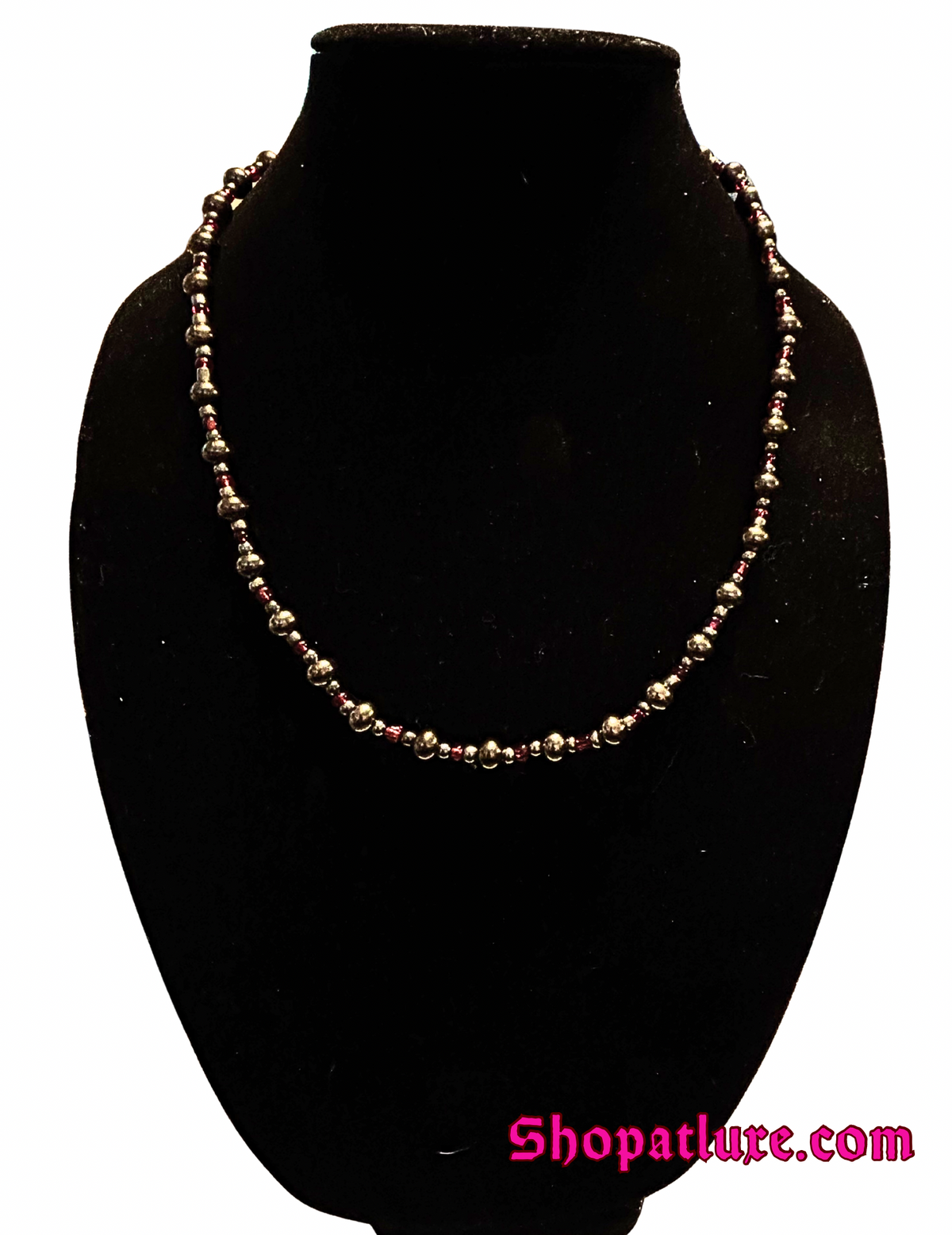 Genuine Hematite Hand Beaded Necklace