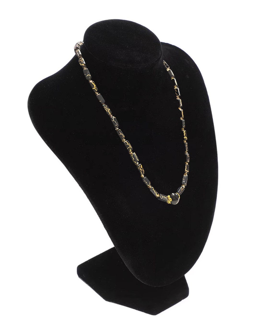 Genuine Onyx Round Hand beaded Beaded Necklace