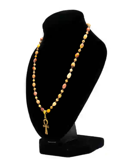 Egyptian Ankh Fertility Beaded Necklace