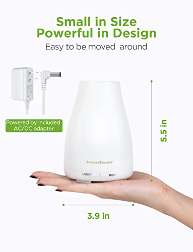 InnoGear Essential Oil Diffuser, Premium 5-in-1 Diffusers for Home Scent Aromatherapy Diffuser Air Desk Humidifier for Bedroom Large Room Office 7 Color LED 2 Mist Mode Waterless Auto Off, Bronze