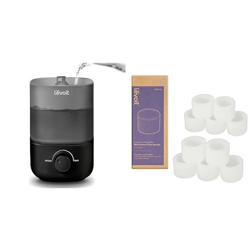 LEVOIT Humidifiers for Bedroom, Quiet (3L Water Tank) Cool Mist Top Fill Essential Oil Diffuser with 25Watt for Home Large Room, 360° Nozzle, Rapid Ultrasonic Humidification for Baby Nursery and Plant