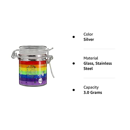 Airtight Glass Mini 2.5'' tall Storage Jar with Clamping Lid (Mom's Jar), Metallic,Pink (SJM24)