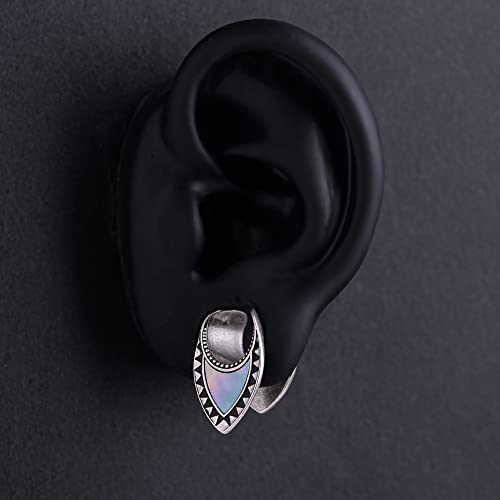 2PCS Opening Saddle Plugs Opal Ear Gauges Tunnels For Sretcher Expander Ears Elegant Floral Double Flared Piercing Earrings For Women 0g-1"