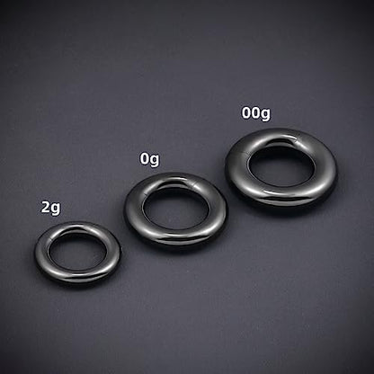 1 Pair Seamless Ear Weight Hoop Gauge Earrings For Stretched Ears Dangle Gauge Hanger 2g 0g 00g Plug Tunnels For Ear Women Body Piercing Jewelry