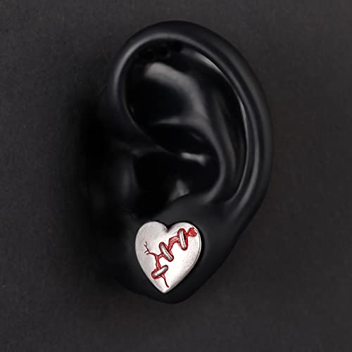 2PCS Ear Gauges Double Flared Plugs Sweet Cool Ear Stretcher Expander Heart Shape Gauge Earrings For Women Cute Piercings 0g-1"