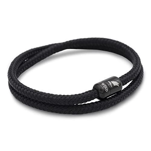 Wind Passion - Black Paracord Men’s Bracelet, Durable Rope Wristband for Men, Versatile Pulseras Para Hombres - Waterproof, Magnetic Clasp, Ideal for Outdoor & Fashion