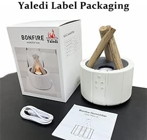 Campfire Flame Diffuser, Aromatherapy Essential Oil Diffuser, 280ml Wood Diffuser with Remote Control, Cool Mist Ultrasonic Humidifier for Bedroom,Office, Auto Shut-Off, Ambient Night Light