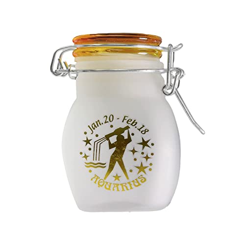 Zodiac Sign Quarter Oz (125ml) Smell Proof Airtight Glass Storage Jar, 3.25'' (Capricorn Astrology Sign)