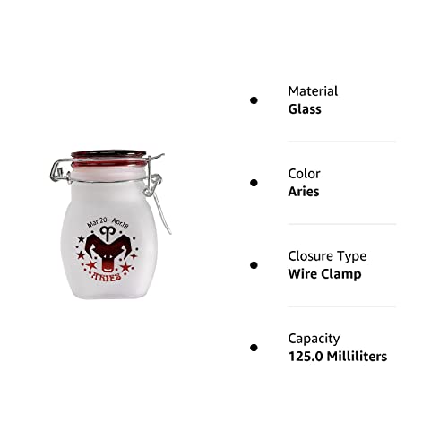 Zodiac Sign Quarter Oz (125ml) Smell Proof Airtight Glass Storage Jar, 3.25'' (Capricorn Astrology Sign)