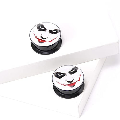 1 Pair Acrylic Solid Screw On Ear Plugs Tunnels Santa Muerte Death Goodness Resin Allergy Free Stretcher For Women Men Body Piercing Jewelry