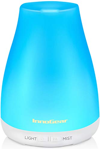 InnoGear Essential Oil Diffuser, Premium 5-in-1 Diffusers for Home Scent Aromatherapy Diffuser Air Desk Humidifier for Bedroom Large Room Office 7 Color LED 2 Mist Mode Waterless Auto Off, Bronze