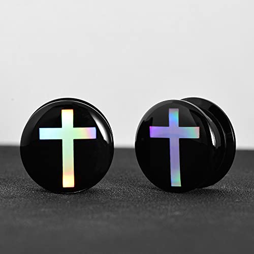 1 Pair Acrylic Solid Screw On Ear Plugs Tunnels Scandinavian Norse Viking Symbol Resin Allergy Free Stretcher For Women Men Body Piercing Jewelry