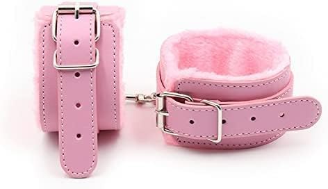 Pink PU Leather Sex Hand Cuffs Bracelets for Women Men Adult Sex Bondage Handcuffs for Wrist Ankle BDSM Set Bed Restraints Sex Kit Sex Straps Sex Fuzzy Handcuffs Set for Bedroom Hoodies Yoga B-3