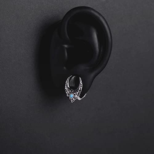 2PCS Opening Saddle Plugs Opal Ear Gauges Tunnels For Sretcher Expander Ears Elegant Floral Double Flared Piercing Earrings For Women 0g-1"