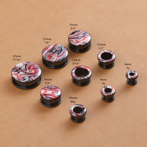 4PCS Stainless Steel Ear Gagues Ink Mixing Type Ear Tunnels and Plugs Screw Fit Expander Stretcher Piercings