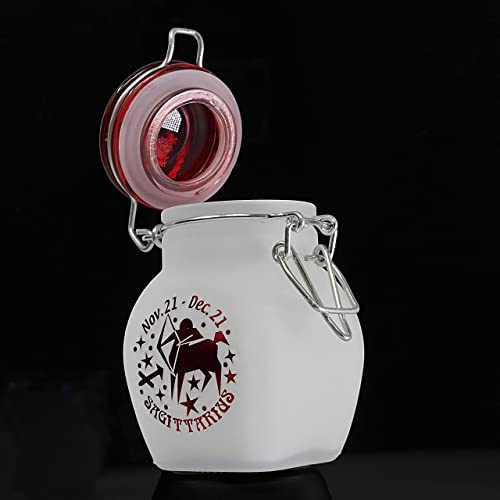 Zodiac Sign Quarter Oz (125ml) Smell Proof Airtight Glass Storage Jar, 3.25'' (Capricorn Astrology Sign)