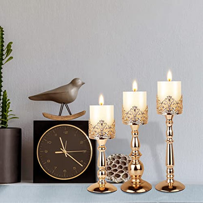 Black Vintage Candle Holder for Table Centerpiece Gothic Candle Stand Set