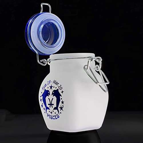 Zodiac Sign Quarter Oz (125ml) Smell Proof Airtight Glass Storage Jar, 3.25'' (Capricorn Astrology Sign)