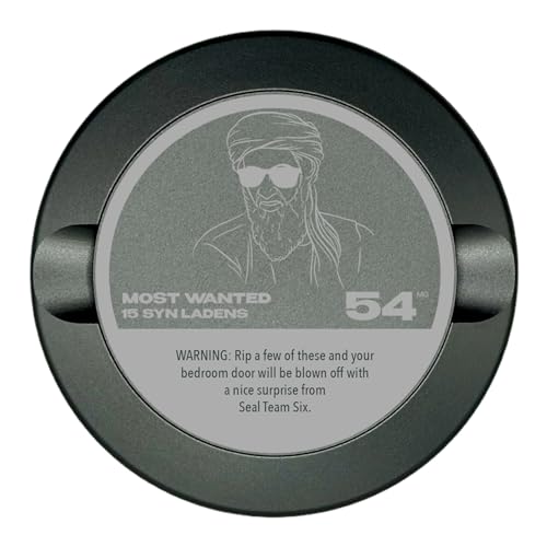 Edition 010: SYN Laden Metal Snus Can, Metal Container for Zyn, ON, Velo, or Lucy Pouches, Custom Snus Container, Tobacco Can, Dip Can, Gift, Nicotine Pouch Tin, Gift for Him (Gunmetal Gray)