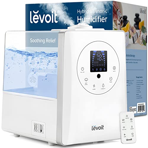 LEVOIT Humidifiers for Bedroom, Quiet (3L Water Tank) Cool Mist Top Fill Essential Oil Diffuser with 25Watt for Home Large Room, 360° Nozzle, Rapid Ultrasonic Humidification for Baby Nursery and Plant