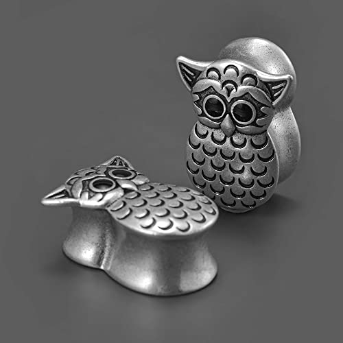 2PCS Owl Saddle Ear Gauges Tunnels Opening Ear Plugs Expander Earrings Stretcher Fashion Body Piercing Jewelry 0g-1"(8mm-25mm)