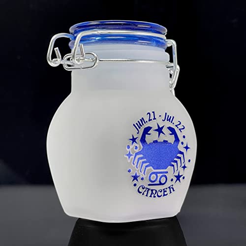 Zodiac Sign Quarter Oz (125ml) Smell Proof Airtight Glass Storage Jar, 3.25'' (Capricorn Astrology Sign)