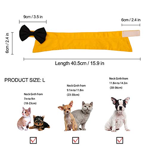 Handcrafted Adjustable Formal Pet Bowtie Collar Neck Tie for Dogs & Cats (S, Black)