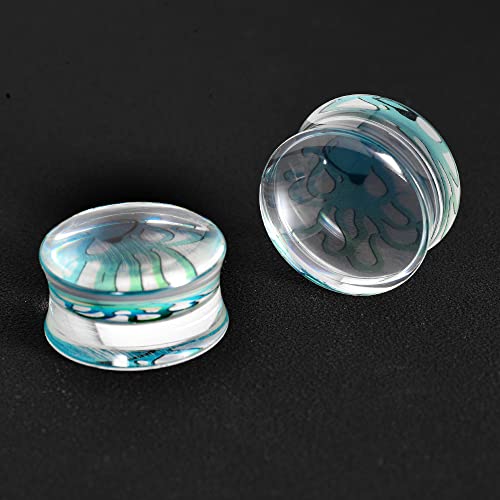 2 PCS Resin Acrylic Transparent Screw Tunnels Ear Expander Stretcher Piercing Ear Gauges